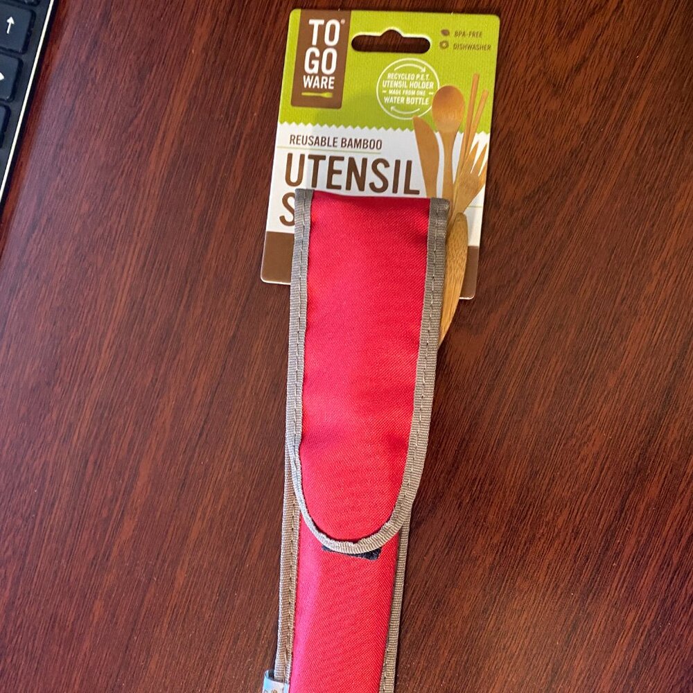 Togo Ware Reusable Bamboo Utensil Set Red